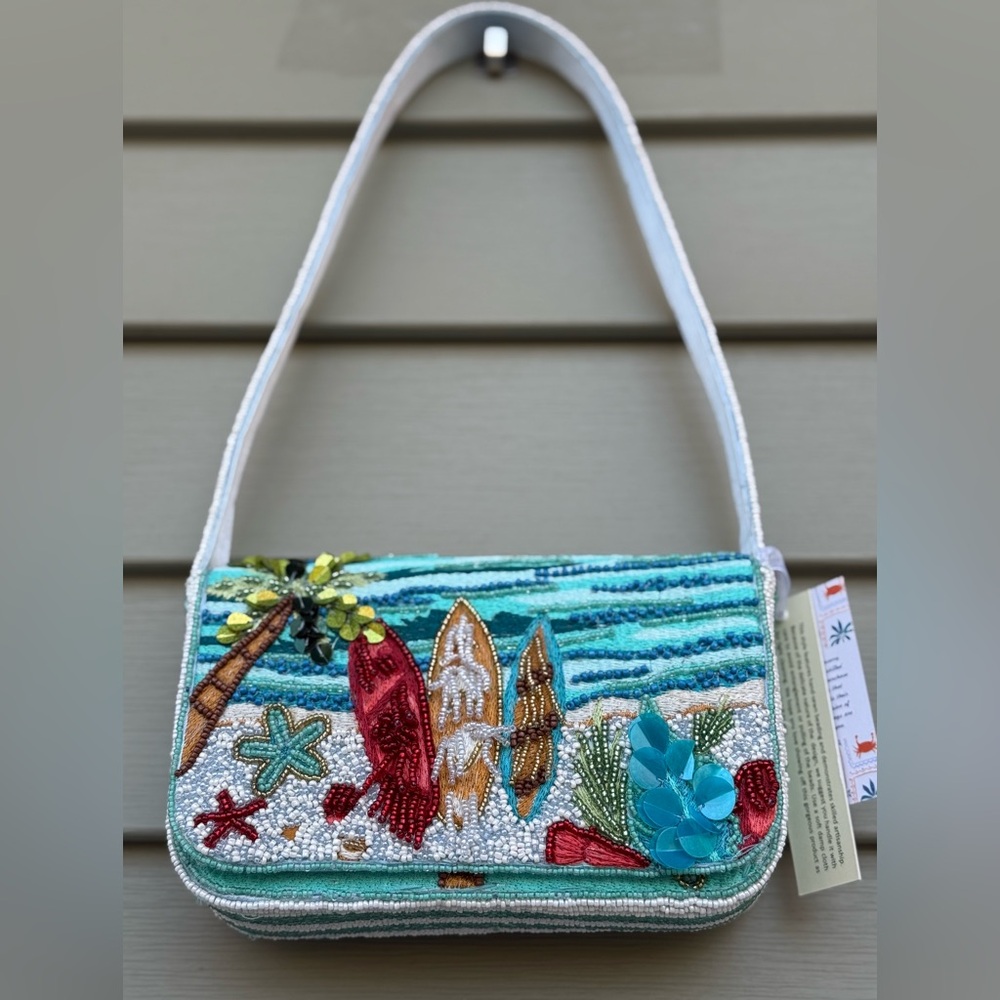 Beaded Beach Surf Shoulder Bag